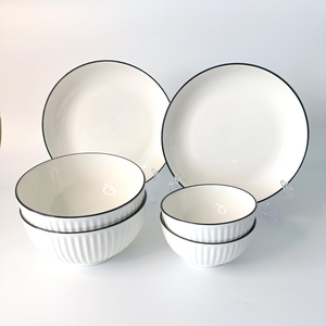 Cổ Điển Nổi Sơn Tay Sứ Gốm Đồ Ăn Item Tấm Cao Chống Xước Phần Ăn Gia Đình Ăn - Product Image 1