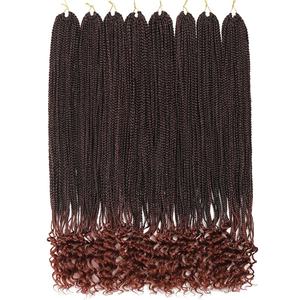 Extensiones de Cabello Trenzado <span class=keywords><strong>Senegal</strong></span>és Preestirado de Alta Calidad, 18 Pulgadas, con Puntas Rizadas, Sintético, para Crochet, Venta al Por Mayor - Product Image 4