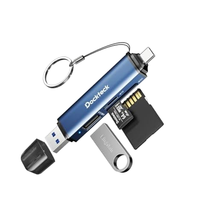Dockteck Super Speed USB3.0 5G Adaptateur de lecteur de carte externe à 3 emplacements UHS-I OTG Plug & Play pour Android Lit SD/TF/USB/Micro SD