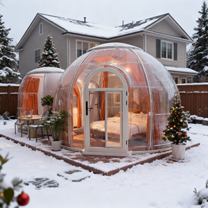 <span class=keywords><strong>Pod</strong></span> de camping luxueux et moderne en PVC imperméable avec ciel étoilé et moustiquaire, tente dôme en polycarbonate - Product Image 2