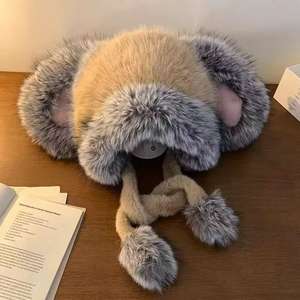 Chapeau en fausse fourrure d'automne/hiver avec oreilles de renard et de lapin, design image, unisexe, sport et plage, protection contre le froid - Product Image 3