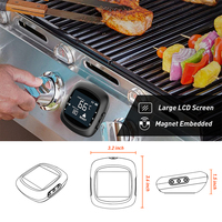 Termometer Daging Digital Nirkabel Hypersynes Pro-05 dengan 6 Probe Baja Tahan Karat 130cm Plastik Preset Suhu & Timer