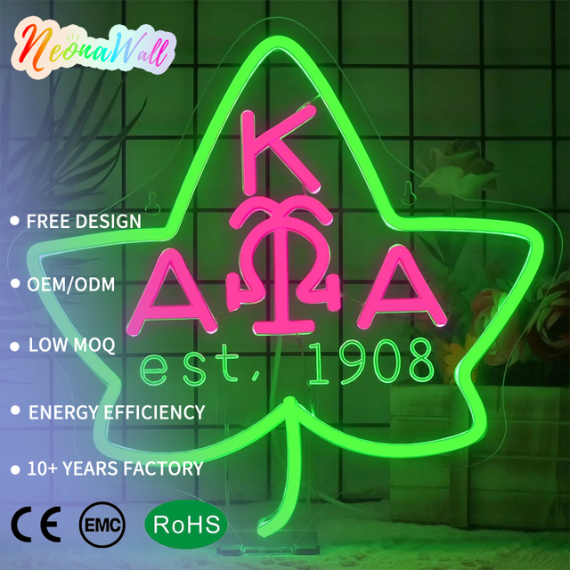 Neonawall Bedroom & Home Decor AKA 1908 Customizable LED Neon Sign Neon Light Vibrant Green Glow for Bedroom Decor