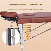 Lit de massage pliable de luxe réglable en hauteur, en cuir PU, design contemporain, éponge haute densité – Portable pour la beauté à domicile