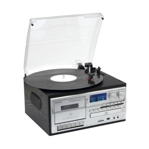 Lecteur de disques vinyles, <span class=keywords><strong>radio</strong></span> AM/FM, lecteur <span class=keywords><strong>CD</strong></span>, enregistreur USB et cassette, entrée auxiliaire, sortie RCA pour le marché européen - Product Image 1