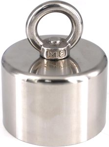 Aimant de <span class=keywords><strong>pêche</strong></span> puissant en néodyme N52, force de traction de 2500 lb, <span class=keywords><strong>360</strong></span>° °   Aimant de récupération magnétique avec œillet - Product Image 2