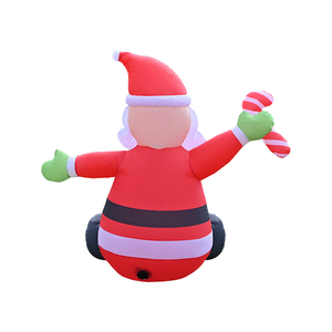 ตุ๊กตาเป่าลมซานตาคลอสขนาด 6 ฟุต นั่งถือไม้เท้าลูกกวาด พร้อมไฟ LED สำหรับตกแต่งสวนกลางแจ้งในเทศกาลวันหยุด - Product Image 3