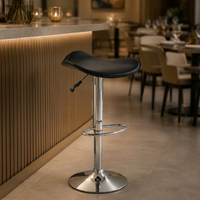 Tabouret de bar JOHOOFURNITURE en cuir PVC noir, siège pivotant avec repose-pieds, fabricant Sgabello da Bar Cafe pour bar à domicile