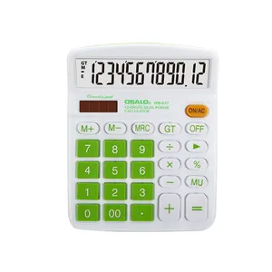 New Design Color Calculators Electronic Digital Products 12 Digit Business Calculator OEM Solar Gift Calculator Office Supplies