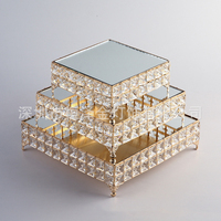 Plateau miroir en métal de style nordique, plateau de rangement pour table basse, décoration de pièce modèle, support à gâteau carré avec plateau miroir de style américain