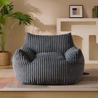 Ensemble de canapés poufs en tissu velours côtelé doux et moelleux, design japonais moderne, pour la maison, le bureau, le salon, avec billes de polystyrène
