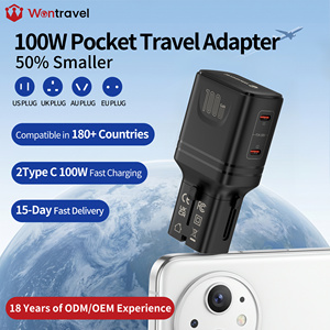 Wontravel New Electrical Travel Adaptor Socket Universal Travel <b>Adapter</b> with 100W <b>Type</b>-<b>C</b> - Product Image 1