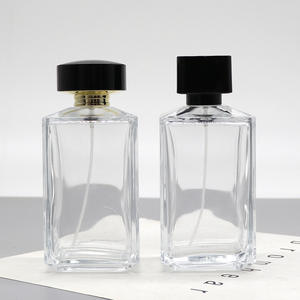 Large Capacity <b>200ml</b> Transparent Square Glass Perfume Dispenser <b>Bottle</b> Crystal White with Snap-On Cap Empty Cosmetic <b>Bottle</b> - Product Image 3