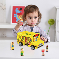 TOOKY-autobús escolar de juguete de madera, juguetes educativos, 9/8kg, 8 juegos, TL437, 18m + 27x60x28cm/0.045CBM, caja cerrada, 25x14,5x13cm