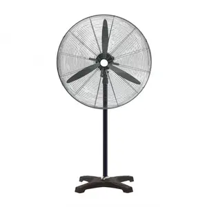 650mm Industrial 3 Speed Tilt Oscillating Pedestal Fan Heavy Duty High Power Stand Fan for Workshops and Garages