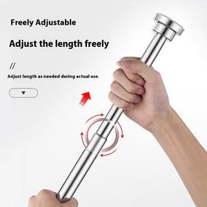 Tringle télescopique <span class=keywords><strong>extensible</strong></span> réglable pour vêtements, serviettes <span class=keywords><strong>de</strong></span> <span class=keywords><strong>douche</strong></span>, rideau à <span class=keywords><strong>ressort</strong></span> en acier inoxydable, tiges chargées - Product Image 5