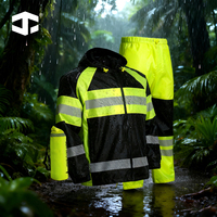 Ensemble de vêtements JIADE en nylon enduit de PVC, haute visibilité, imperméable, respirant, réfléchissant, veste pliable et pantalon de pluie en polyester