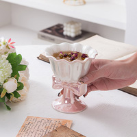 Mug en porcelaine créatif pour crème glacée, design floral, style moderne, capacité de 6 oz, compatible lave-vaisselle et micro-ondes, couleur personnalisable