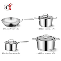 7 pièces ustensiles de cuisine pot en gros de haute qualité en acier inoxydable marmite ustensiles de cuisine en acier inoxydable pot avec couvercle