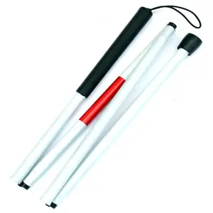 Vendita calda bastone da passeggio cieco per mobilità pieghevole bianco canna PVC alluminio Opp borsa legno bastone da trekking in lega di alluminio argento accetta 124