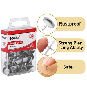 Punaises de <span class=keywords><strong>tableau</strong></span> de qualité assurée pour l'enseignement <span class=keywords><strong>en</strong></span> classe, tête plate <span class=keywords><strong>en</strong></span> métal de 0,43 pouce, surface lisse - Product Image 3