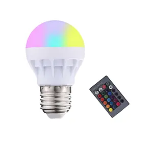 메모리 기능으로 미니 크기 RGB 색상 변경 A45 E27 기본 AC120V AC220V 3W RGBW LED 전구