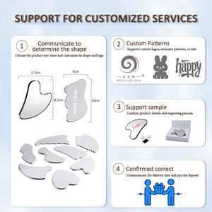 Alat Facial Gua Sha baja tahan karat,  logam kelas atas untuk pijat wajah leher tubuh dan Profesional Perawatan Kulit - Product Image 4