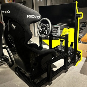 Simulateur profil aluminium volant personnalisé Cockpit simulateur de jeu de conduite superbe Cockpit avec vraie chaise course - Product Image 4