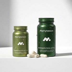 Bouteille en aluminium pour capsules et suppléments, avec couvercle hermétique scellé, lot en vrac, directement de l'usine - Product Image 1