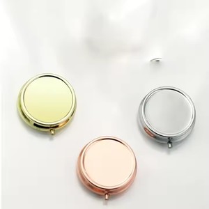 Quà tặng khuyến mãi du lịch Pill Dispenser trường hợp kim loại Pill Box 3 ngăn với gương xây dựng bên trong - Product Image 4