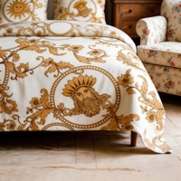 Ensemble de literie de luxe Oeko-Tex taille king, coton à fibres longues, impression numérique