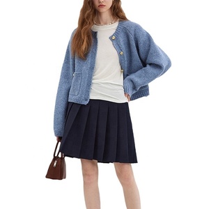 <span class=keywords><strong>Cardigan</strong></span> Vintage a maniche lunghe da donna Chic top Chic in colore azzurro top alla moda Chic per l'inverno - Product Image 4