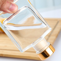 Bouteille de diffuseur de roseau carré de 2oz 3oz 5oz Bouteille en verre d'aromathérapie Bouteille d'arôme