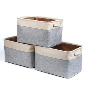 Wholesale Customized Large Capacity Canvas Washable and Foldable Storage Basket for Children Toys and Dirty Clothes