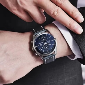 Montres-bracelets pour hommes BENYAR BY5187 en cuir, quartz, marque de luxe, étanches 100 m, chronographe sport pour hommes - Product Image 3