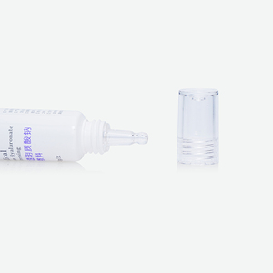 Empty White PE Squeeze Tube With <b>Metal</b> <b>Roller</b> Ball Applicator & Clear Outer Cap For Medical Hyaluronic Repair Gel - Product Image 2