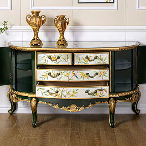 Armoire <span class=keywords><strong>d</strong></span>'<span class=keywords><strong>entrée</strong></span> à tiroirs semi-ronde de style européen Peinture de style américain Sculpture Modélisation Armoire murale <span class=keywords><strong>d</strong></span>écorative Salon - Product Image 2