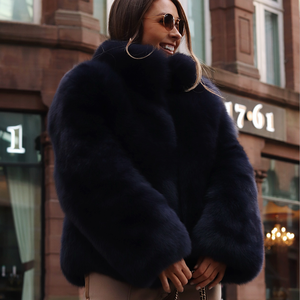 ストロベリー2024新着ウィンターシックウォームレザーファージャケットアークティックジャケットショートフォックスファーレディース - Product Image 5