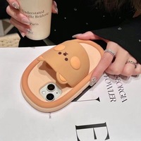 Vente en gros antichoc pour Iphone 15 14 Pro Max couverture de téléphone portable dessin animé régulier mignon doux 3d pantoufle coque de téléphone en Silicone