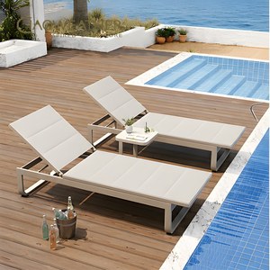 Muebles de exterior de lujo, tumbona de aluminio para playa, tumbona para <span class=keywords><strong>Hotel</strong></span>, Patio, piscina, tumbona, muebles de restaurante, tumbonas de Metal - Product Image 1