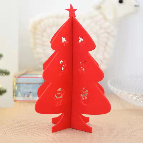 Modern DIY Eco-friendly Wooden Deer Pendant Elegant Elk Desktop Christmas Decoration 15x14cm