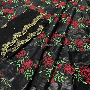 LY49 Tissu en dentelle africaine 2 yards + <span class=keywords><strong>Bazin</strong></span> Riche Femme <span class=keywords><strong>Bazin</strong></span> Riche Tissu <span class=keywords><strong>Bazin</strong></span> Brodé 5 yards - Product Image 5