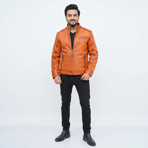 Customized Logo <b>Men's</b> Winter <b>Leather</b> <b>Jacket</b> New Design High Street Style Stand Collar Breathable Light <b>jacket</b> for <b>men</b> - Product Image 1