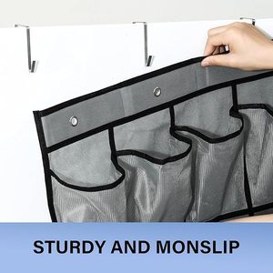 Over The Door Shoe Organizer 24 Pockets Breathable Mesh Hanging Storage For Shoes <b>Black</b> - Product Image 3