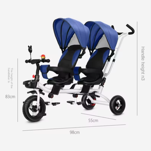 Two Seater Tricycle / Double Baby <strong>Trike</strong> / <strong>Toddler</strong> Bike <strong>With</strong> <strong>Handle</strong> - Product Image 5