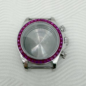 Boîtier de montre en acier modifié de 39 mm avec <span class=keywords><strong>lunette</strong></span> sertie de diamants, chronographe à quartz multicolore pour mouvement VK63 - Product Image 2