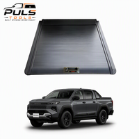 PULS Couvre-caisse rigide en aluminium renforcé, manuel, rétractable, étanche, pour benne de pick-up, type volet roulant, anti-UV, noir mat, finition poudrée