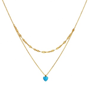 Collar con Colgante de Ópalo en Forma de Gota de Agua, Chapado en Oro de 18K PVD Mate, Diseño Nuevo de Fábrica, Venta al Por Mayor, Versátil para Mujer - Product Image 6