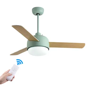 New 44-inch fan with light 3-blade ceiling fan plywood blades remote control 3-speed adjustable modern simple LED ceiling fan