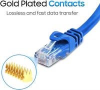 Kabel Patch Ethernet LAN UTP Cat6 Outdoor KECHENG BP-802, Kabel Jaringan Tembaga RJ45, Selubung PVC, 4P Twisted Pair